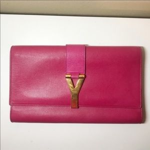 !!!SOLD!!! Fuchsia / Pink YSL Classic Y Ligne Clutch